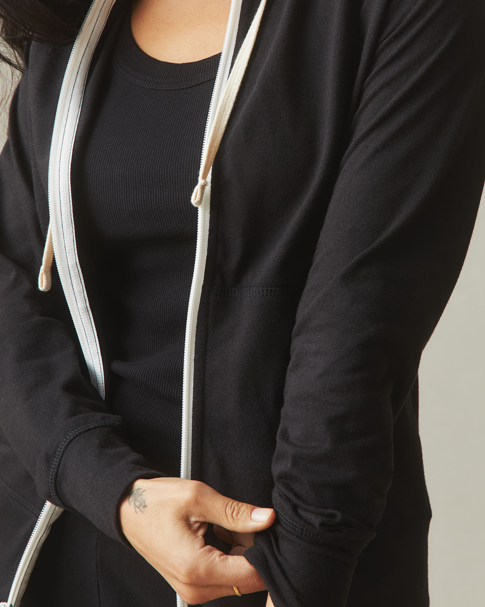 Women's Lightweight Full Zip - Black Solid - Image 2